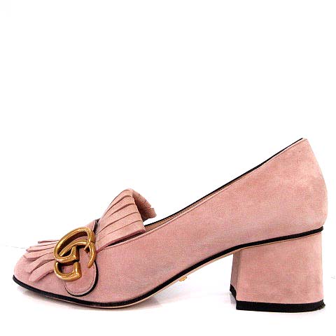 グッチ GUCCI パンプス スエード GG マーモント ヒール タッセル 35.5 