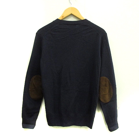 ポロ ラルフローレン POLO RALPH LAUREN カーディガン エルボーパッチ ニット XS 紺 ネイビー AK22 メンズ 081-102009010086