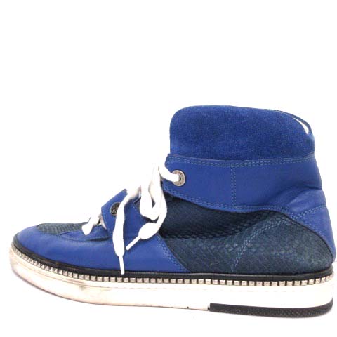 ジミーチュウ Jimmy Choo スニーカー ハイカット パイソン型押し レザー シューズ 41 5 青 G メンズ 081 ベクトルパーク
