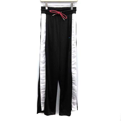 ディーゼル DIESEL ジャージ トラックパンツ ワイド イージー S 黒 白 