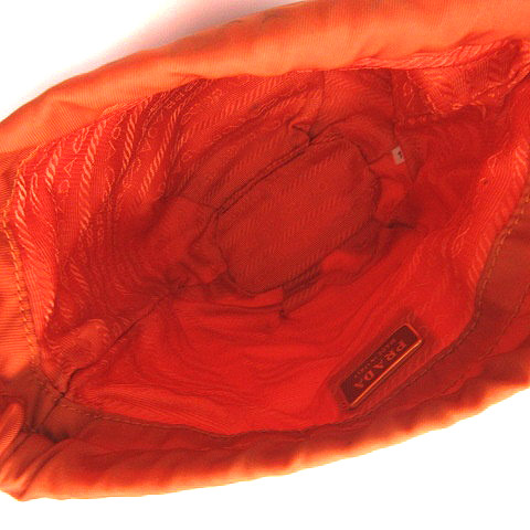 プラダ PRADA 巾着 ポーチ ナイロン オレンジ /NT3 レディース 081