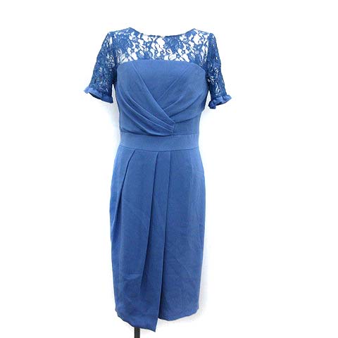 グレースコンチネンタル Grace Continental 18ss ワンピース ドレス 半袖 ひざ丈 トリアセカシュクールop レース 38 青 ブルー Kh レディース 081 ベクトルパーク