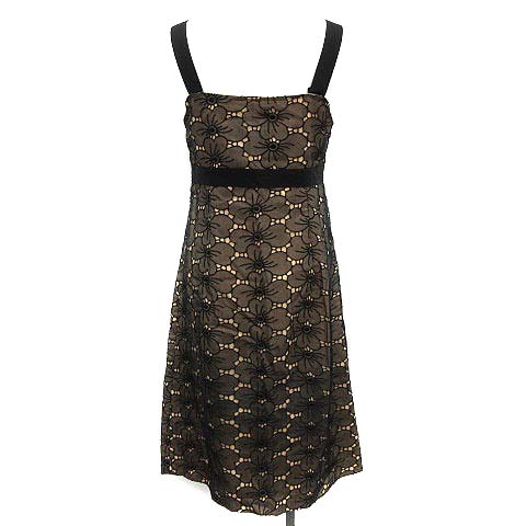 マックスマーラ Max Mara ワンピース キャミソール ロング 花柄 レース 42 黒 ベージュ Ym レディース 081 ベクトルパーク