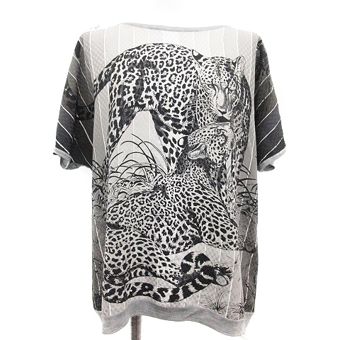 エルメス HERMES 19AW Tシャツ カットソー ニット 半袖 ジャングルラブ  