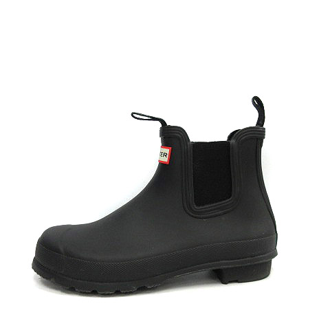 HUNTER ブラック サイドゴア ショートブーツ 24cm 軽量【厚底