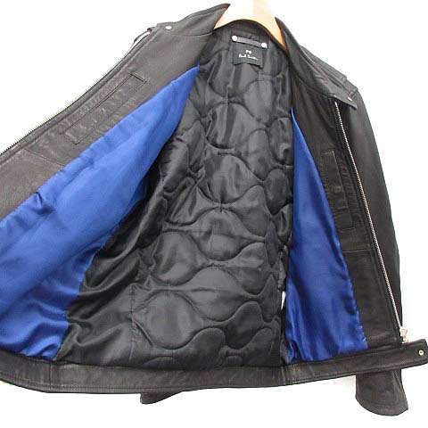 新品✨️ポールスミス 裏地水玉 レザー ジャケット シングルライダース M ポールスミス PAUL SMITH PS 18AW ライダースジャケット シングル