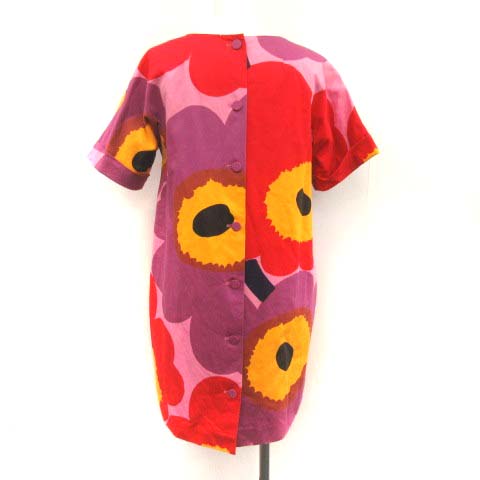 マリメッコ marimekko 34 ワンピース MIKU ウニッコ Unikko 半袖 ひざ 