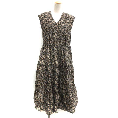 ヌキテパ Ne Quittez Pas aw ワンピース Ctn Voil Tiered Dress ひざ丈 ノースリーブ 花柄 黒 ブラック Tk レディース 081 ベクトルパーク
