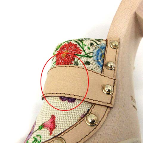 グッチ GUCCI フローラ サンダル ミュール ホースビット ハイヒール