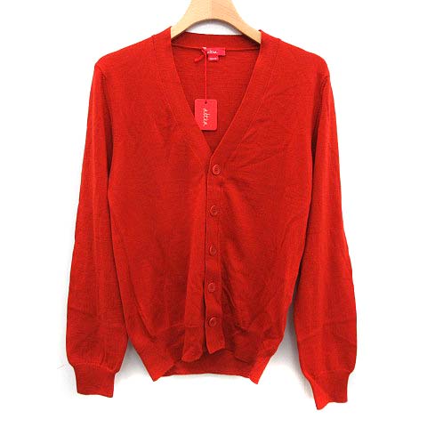 未使用品 アルテア Altea カーディガン ニット 長袖 ハイゲージ Slim Fit ウール Xs 赤 レッド Kh メンズ 081 ベクトルパーク