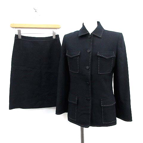 ハロッズ Harrods スーツ セットアップ 上下 ジャケット スカート ひざ丈 2 1 紺 ネイビー Ym レディース 081 ベクトルパーク