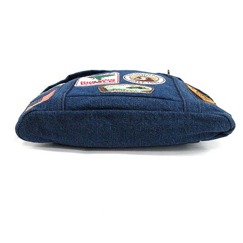 1泊旅行にもハンディングワールド 2WAYデニムビッグロゴバッグ美品 ハンティングワールド HUNTING WORLD ショルダーバッグ ハンド 2WAY