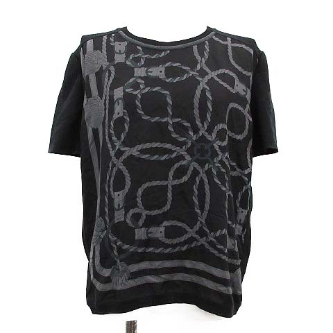 エルメス 半袖 ニット セーター プリント ツイルレーヌ コルドリエール