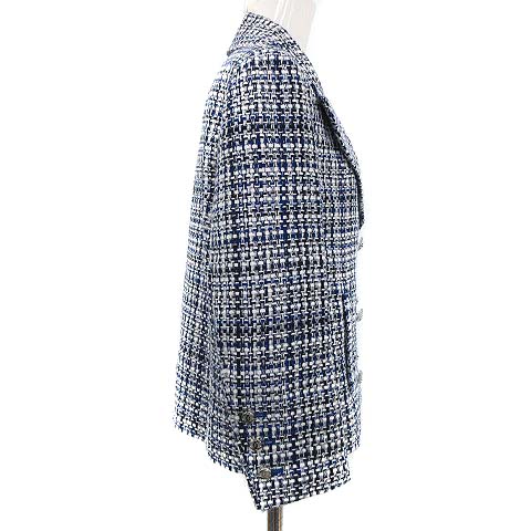 シャネル CHANEL 20SS サイズ42 XL ジャケット ツイード ダブル ココ