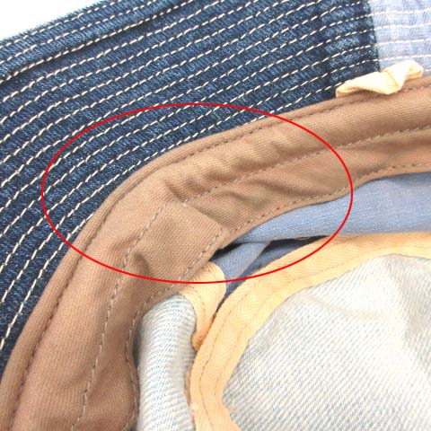 キャピタル kapital 58-60.5cm 帽子 バケットハット デニム生地 パッチ 