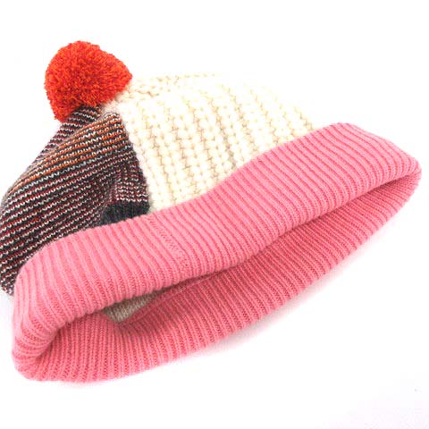 バーバリーニット帽子ピンク