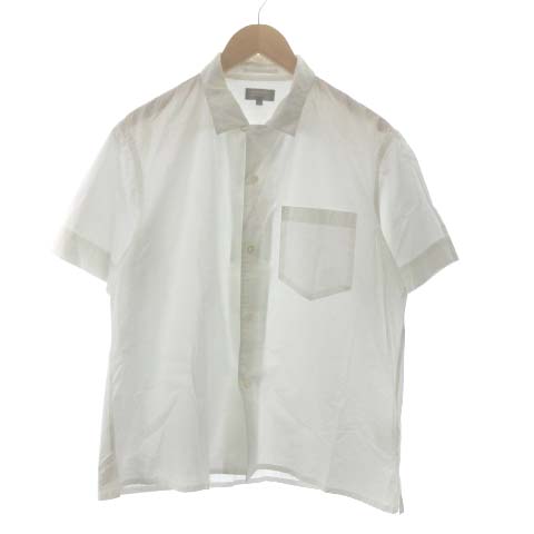 マーガレットハウエル Margaret Howell 17ss シャツ カジュアル ポケット 半袖 L 白 Yi35 ｄ メンズ 081 ベクトルパーク