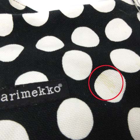 マリメッコ Marimekko ボストンバッグ 水玉 ドット トート キャンバス 黒 白 G レディース 081 ベクトルパーク