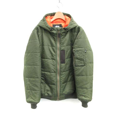 ステューシー STUSSY 中綿ジャケット アウター フード ナイロン M 