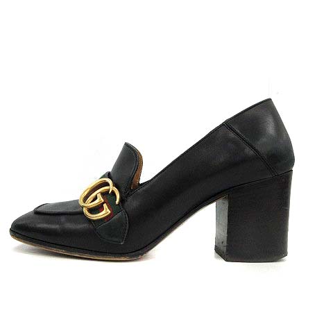 グッチ GUCCI パンプス チャンキーヒール ハイヒール シェリーライン 