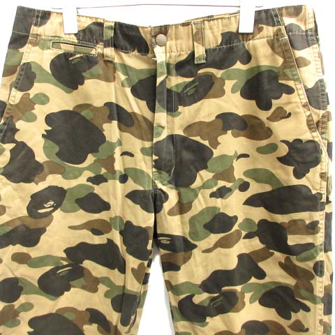 アベイシングエイプ水着　迷彩カーキー【最終値下げ】 アベイシングエイプ A BATHING APE カーゴパンツ 迷彩 カモフラ