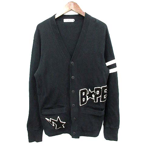 アベイシングエイプ A BATHING APE カーディガン スウェット ワッペン 