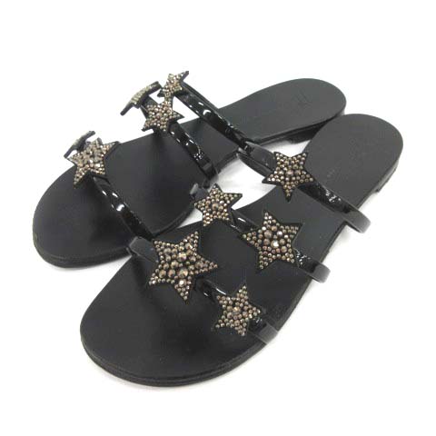 ジュゼッペザノッティデザイン Giuseppe Zanotti Design サンダル フラット スター ビジュー 38 24cm 黒 ブラック Ym レディース 081 ベクトルパーク ジュゼッペザノッティデザイン Giuseppe Zanotti Design サンダル フラット スター ビジュー 38 24cm 黒 ブラック Ym レディース 081 ベクトルパーク