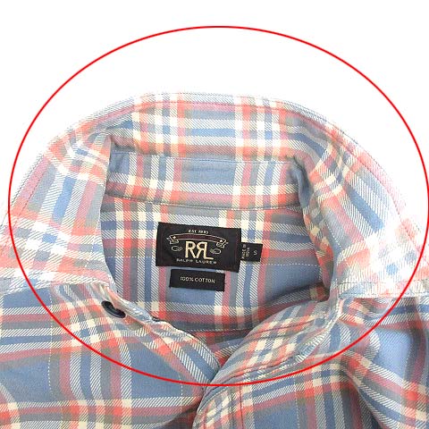 RRLダブルアールエル チェックシャツ ブルー×ピンク ラルフローレン