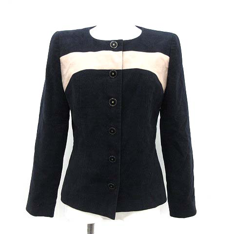 シャネル ココボタン コットン カーディガン 38 ネイビー