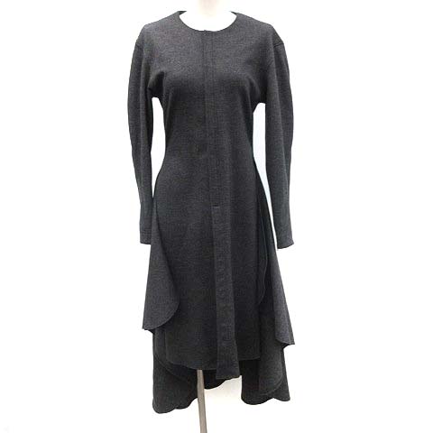 セリーヌ Celine 16 17年 ワンピース カットソー ロングミモレ 長袖 フィービー ウール 34 グレー Mf39 レディース 081 ベクトルパーク