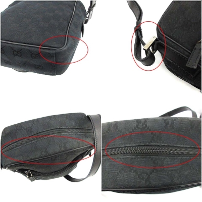 グッチ GUCCI ショルダーバッグ GGキャンバス 黒 ブラック 018