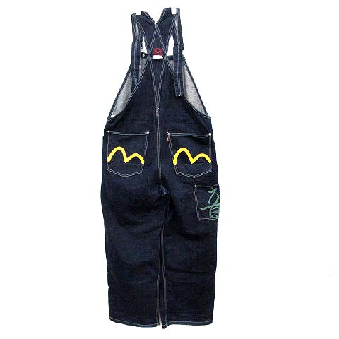 エヴィス EVISU オーバーオール デニム 音 34 インディゴ /☆G メンズ 