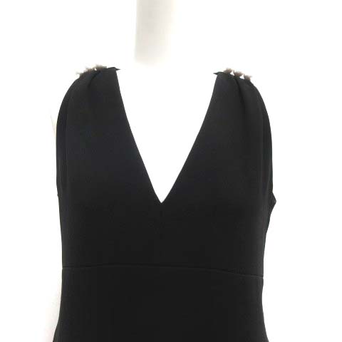 ヨーコチャン Yoko Chan 18ss 36 S ワンピース ショルダーパールドレス ひざ丈 ノースリーブ 黒 ブラック Tk レディース 081 ベクトルパーク