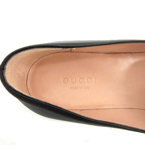 グッチ GUCCI ホースビットローファー ローヒール スクエアトゥ レザー