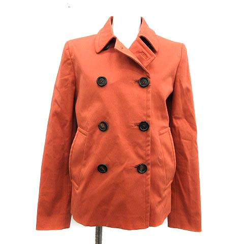 プラダ Prada コート ダブル ショート丈 コットン 38 S オレンジ Kh レディース 081 ベクトルパーク