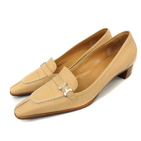 エルメス HERMES ローファー パンプス スクエアトゥ H金具 ローヒール 