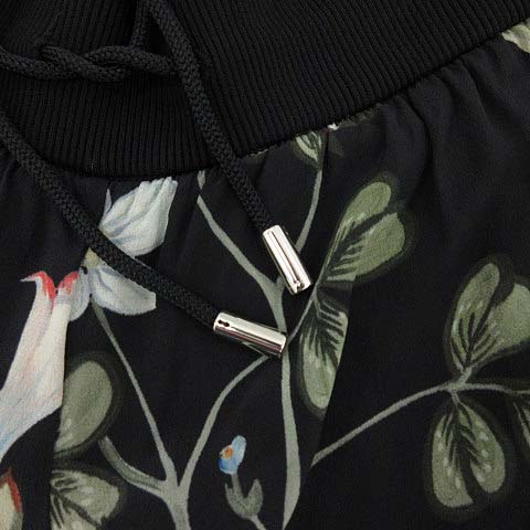 グッチ GUCCI パンツ シルク ブラック レディース 中古 グッチ GUCCI パンツ シルク テーパード 花柄 36 S 黒 ブラック &frasl;TU