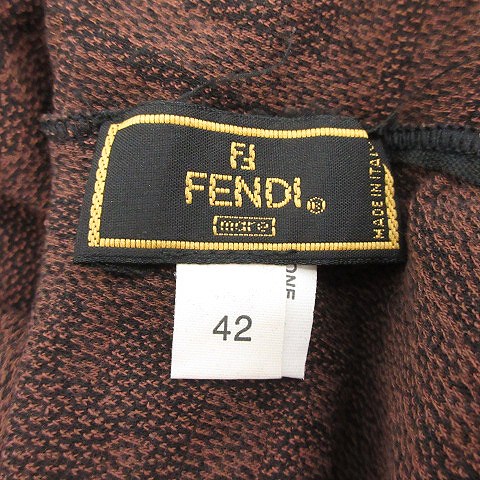 未使用品 フェンディ Fendi 水着 スイムウエア ワンピース ズッカ柄 ロゴ コットン タグ付き 42 M 茶 ブラウン 黒 ブラック Yt レディース 081 ベクトルパーク