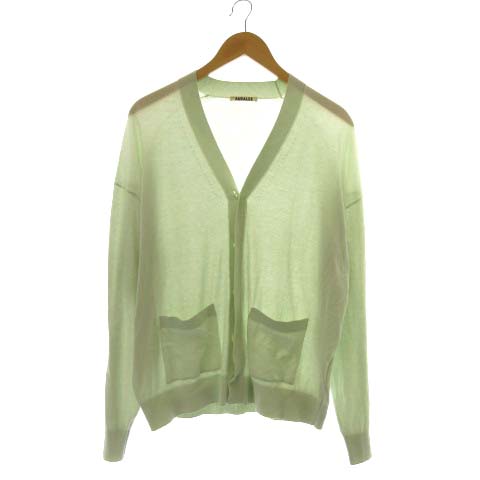 オーラリー Auralee 19ss 3 L カーディガン Superfine High Gauge Knit Cardigan ニット 長袖 緑 ミントグリーン Tk メンズ 081 ベクトルパーク