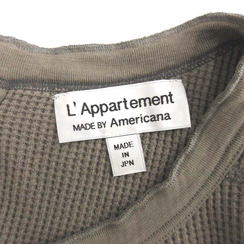 アパルトモン ドゥーズィエムクラス L Appartement Deuxieme Classe アメリカーナ Americana ワンピース サーマル バック ヘンリーネック Thermal Back Henley Neck ロング ワッフル 長袖 カーキ Ym レディース 081 ベクトルパーク