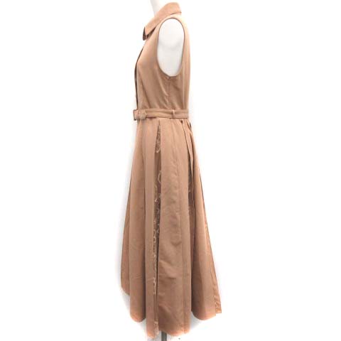 アメリヴィンテージ Ameri Vintage S 19aw Lady Alternately Dress ワンピース フレア ロングレース ノースリーブ ベージュ Ek レディース 081 ベクトルパーク
