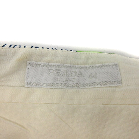 PRADA 花柄　パンツ　春 プラダ PRADA テーパードパンツ ボタンフライ 花柄 44 S 黄緑