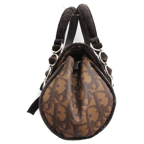 ディオール ハンドバッグ トートバッグ トロッター PVC ブラウン リボン クリスチャンディオール Christian Dior ハンドバッグ ミニ