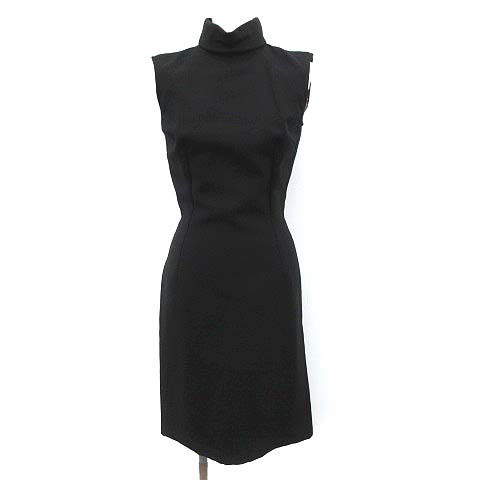 ドルチェ ガッバーナ ドルガバ Dolce Gabbana ワンピース タイト ロング ノースリーブ 裏地レオパード ヒョウ柄 38 M 黒 ブラック 茶 Ym レディース 081 ベクトルパーク