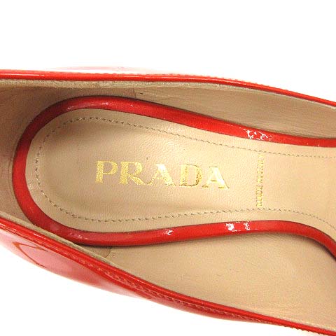 プラダ PRADA パンプス ピンヒール ハイヒール エナメル ポインテッド