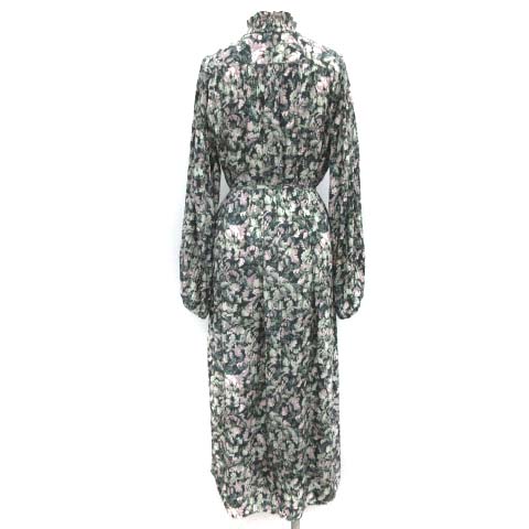 フレイアイディー Fray I D 0 Xs 18aw リーフ柄プリーツロングワンピース 長袖 緑 グリーン Ek レディース 081 ベクトルパーク