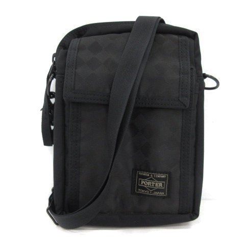 ポーター PORTER 吉田カバン ショルダーバッグ ナイロン ダイヤ柄 黒 
