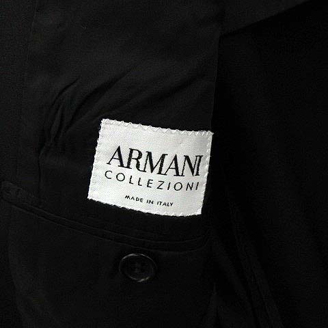 ド*ィ様 アルマーニコレッツォーニ テーラードジャケット 48 L ブラック 黒 ARMANI COLLEZIONI アルマーニ テーラード ジャケット
