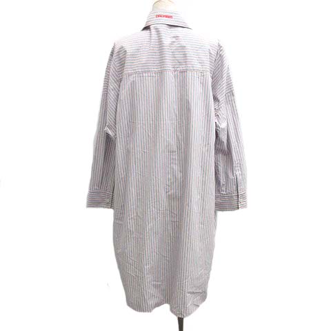 クリスチャンダダ Christian Dada 19ss シャツワンピース ロング ミモレ Oversized Stripe Shirt Dress 長袖 コットン 36 S 紺 白 Mf14 レディース 081 ベクトルパーク