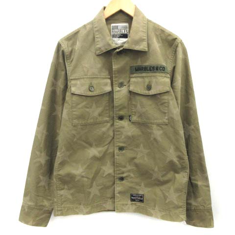 マーブルズ Marbles M 18ss u Shirt シャツジャケット 星柄 ミリタリー カーキ Ek メンズ 081 ベクトルパーク